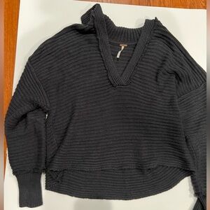 Free People Charcoal V-Neck Sweater